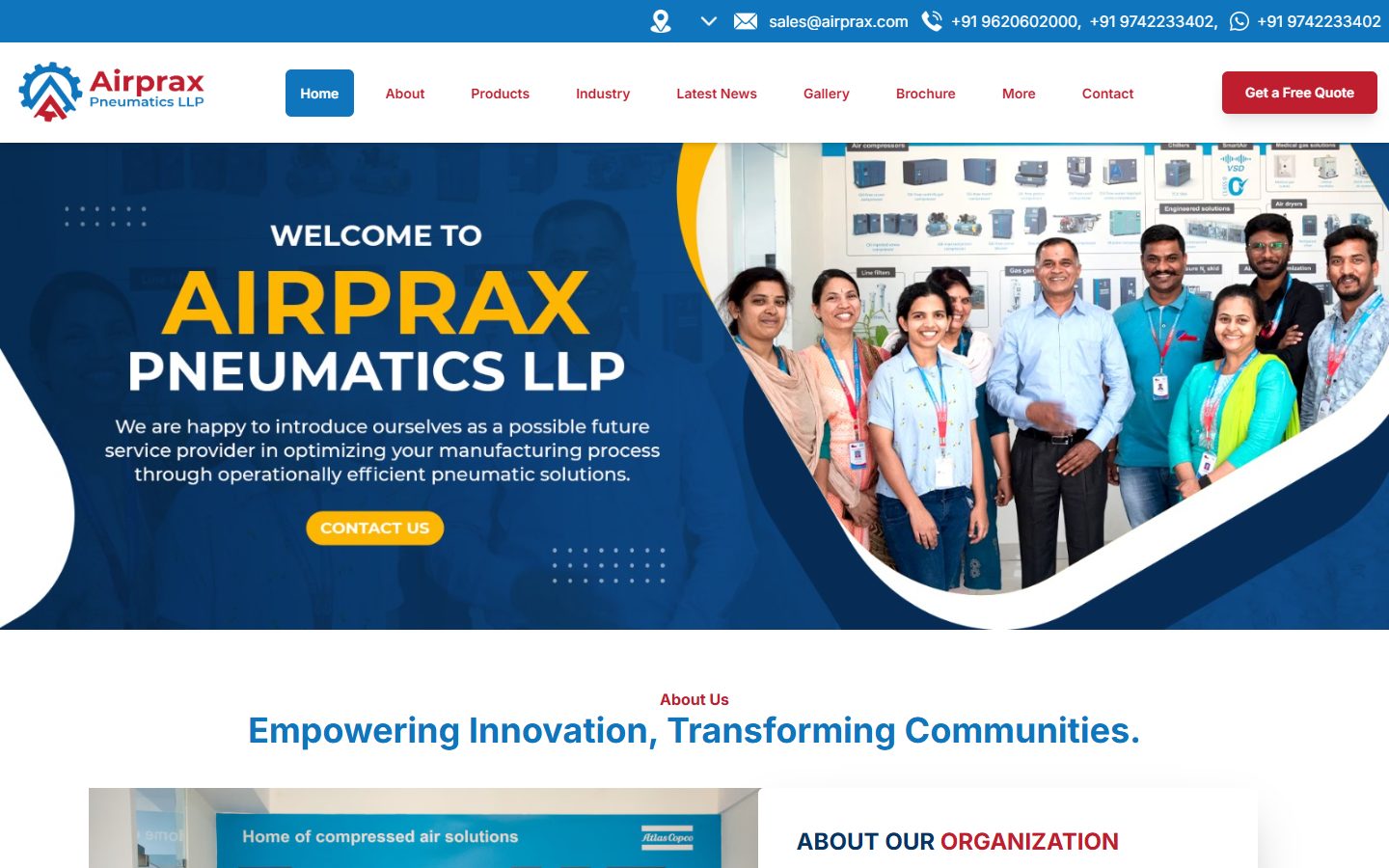 Airprax Pneumatics website