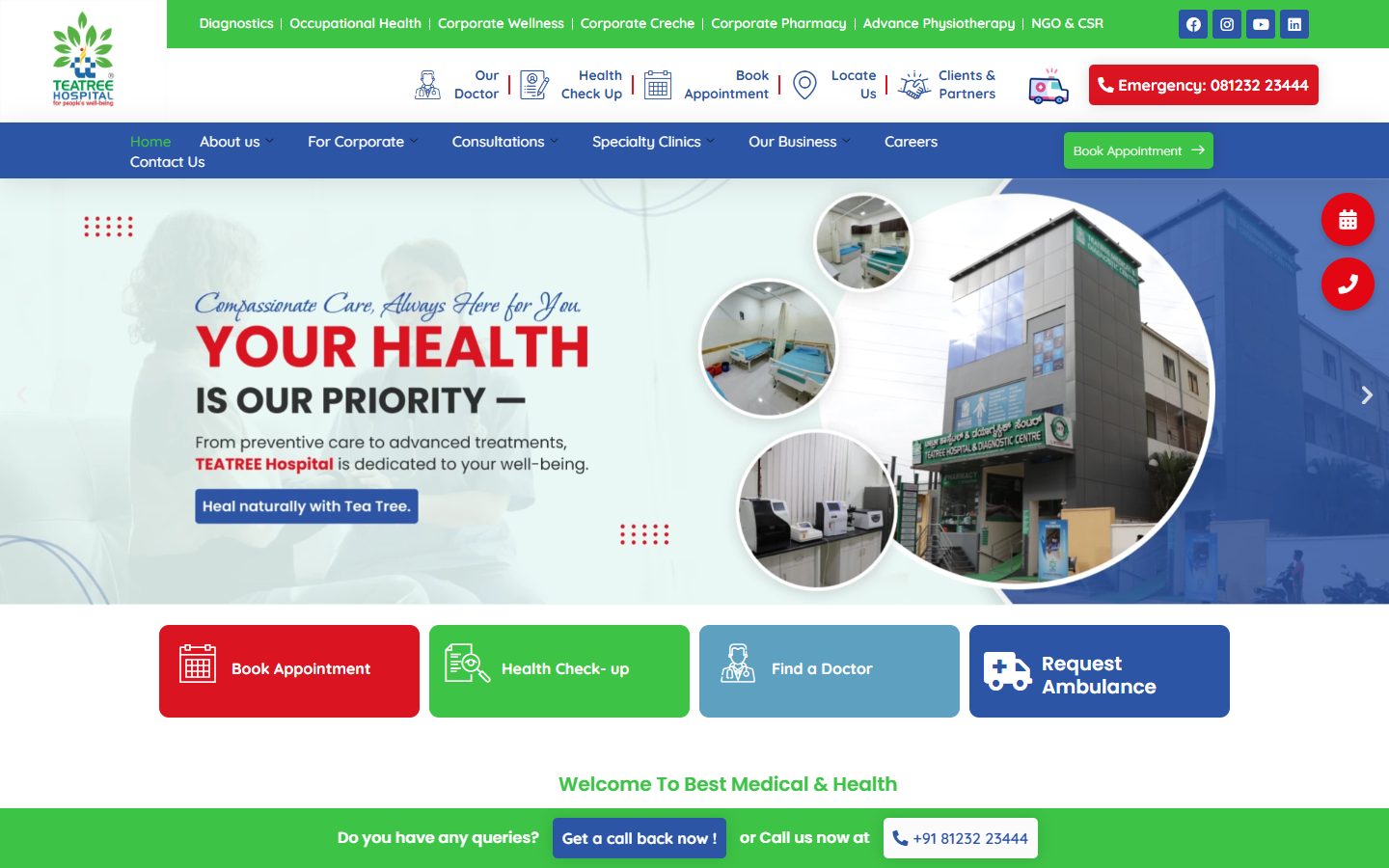 TEATREE Hospital website
