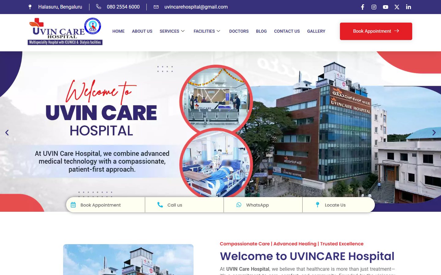 UVIN Care Hospital website